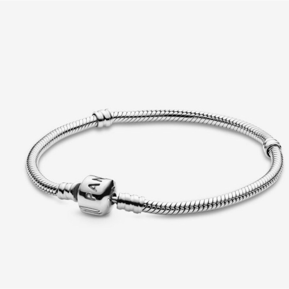 Pandora Authentic Sterling Silver Snake Bracelet with spacers - Picture 6 of 8